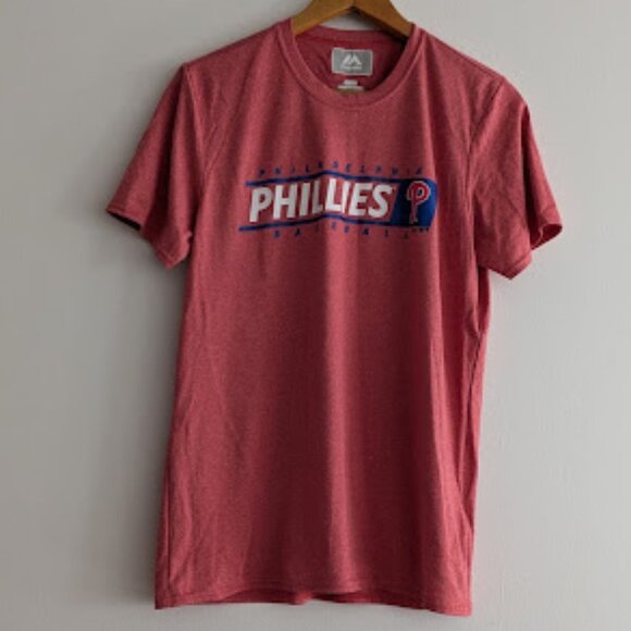 Majestic Philadelphia Phillies Red T-Shirt Size M - Picture 1 of 8
